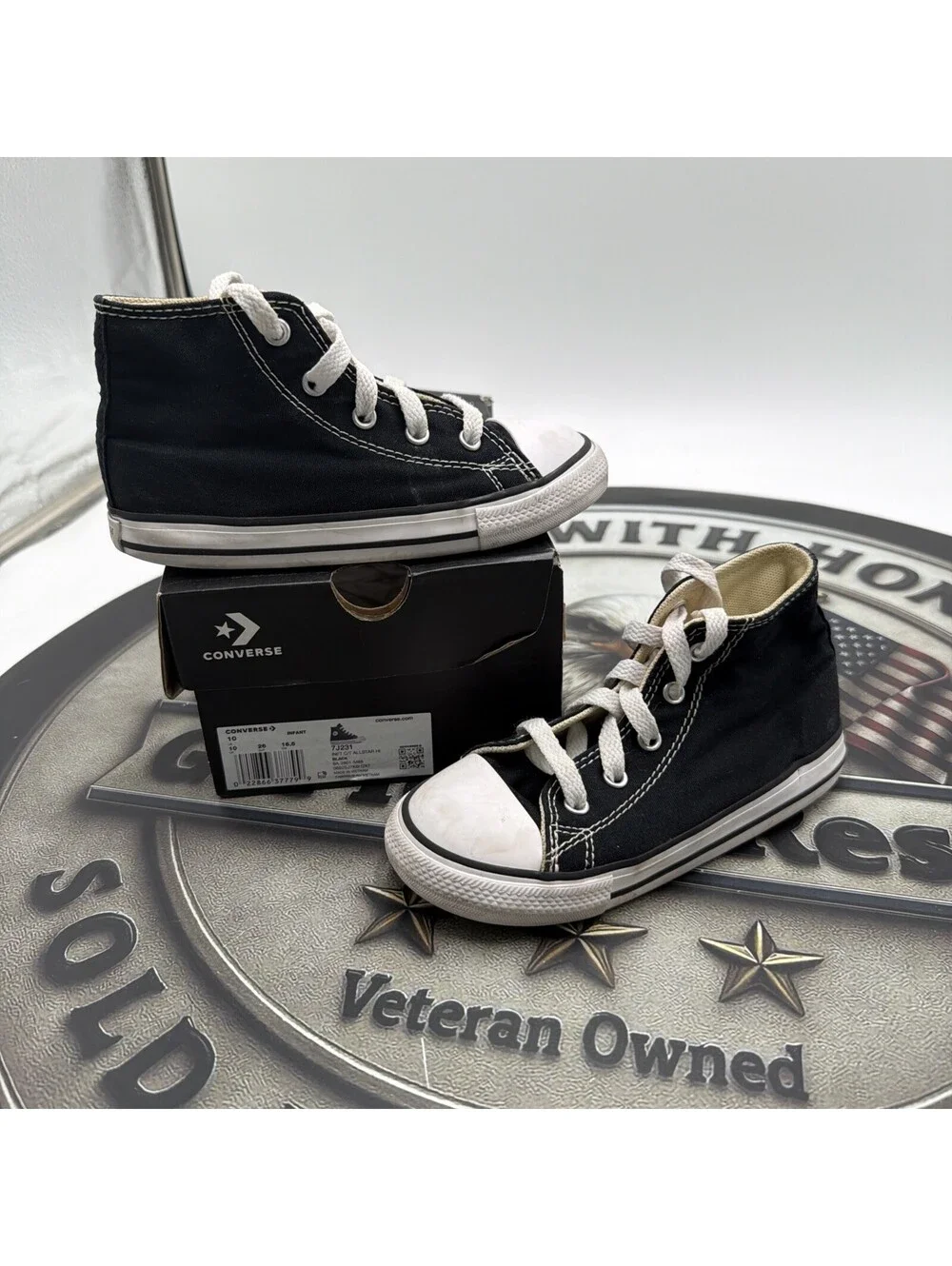 Converse Shoes Youth 10 Chuck Taylor All-Star Sneakers Black Hi Top 3J231